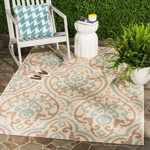 Safavieh Martha Stewart MSR4114-21312 5&3x22 x 7&7x22 Beige - Aqua Area Rug