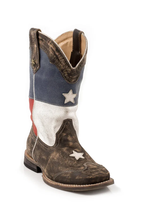 Roper Kids American Flag Square Toe Western Boots