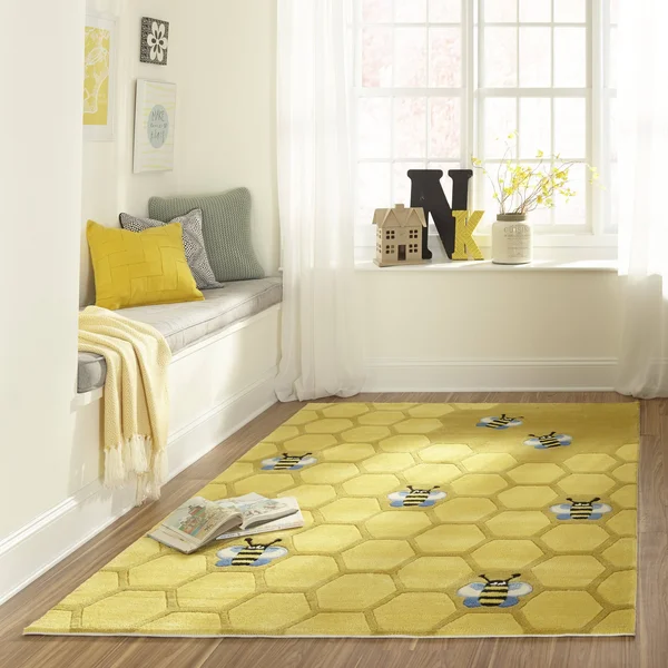 Momeni Lil Mo Whimsy Honeycomb Gold Rug - 5& Round
