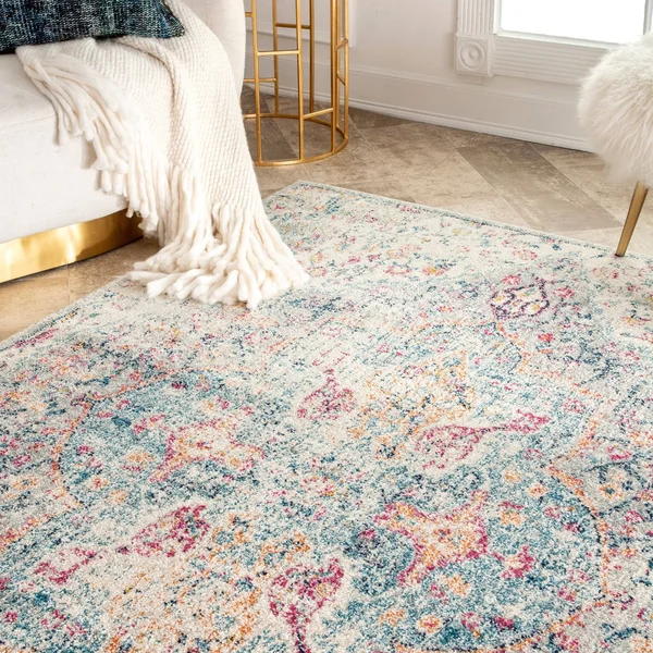 nuLOOM Traditional Vintage Floral Medallion Richelle Area Rug - 6& 7x22 x 9& - Blue