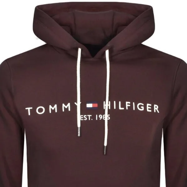 Tommy Hilfiger Logo Hoodie Burgundy