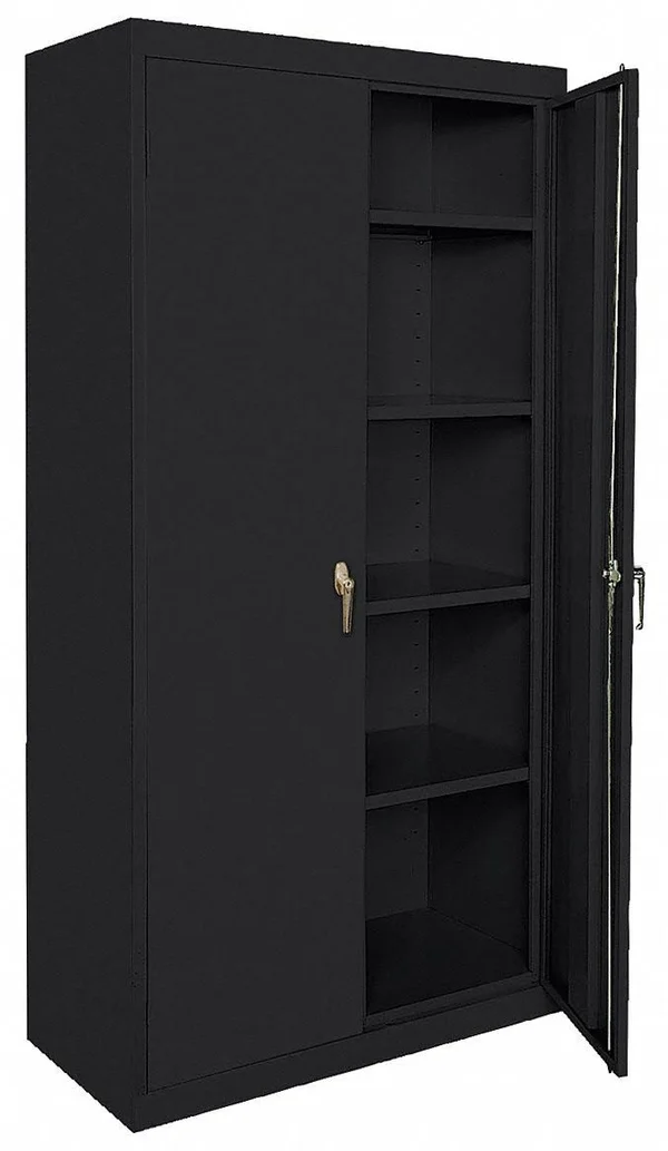 Sandusky Commercial Storage Cabinet, Black, 72 in H x 46 in W x 24 in D, Assembled Model: EA42462472-09