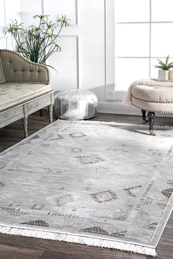 nuLOOM Maida Vintage Tribal Silver 4 ft. x 6 ft. Area Rug