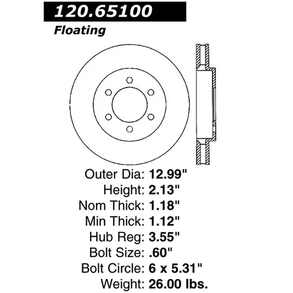 StopTech Sport Drilled/Slotted Brake Rotor, Front Left 127.65100L