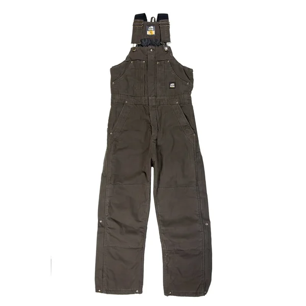 Berne B377 Original Washed Insulated Bib Overall Olive 3XL Short