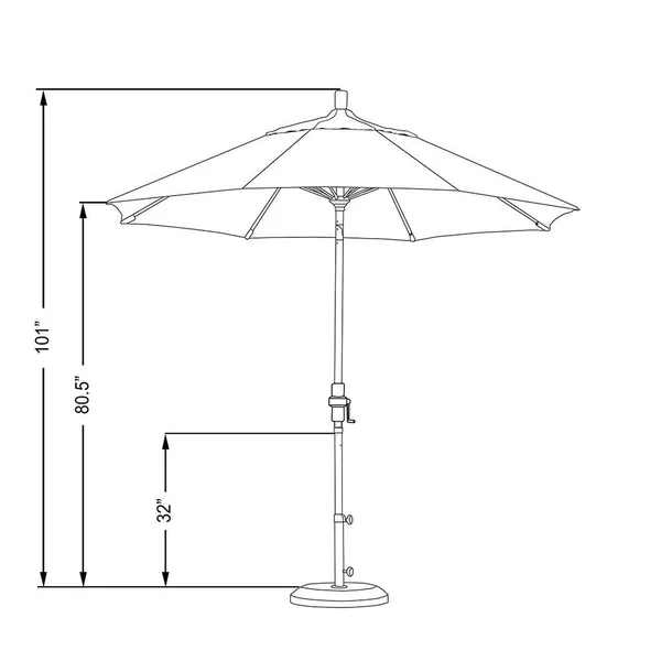 California Umbrella 9 ft. Fiberglass Tilt Pacifica Market Umbrella