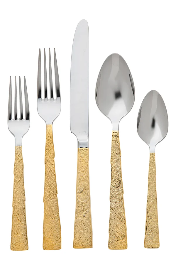 Ricci Argentieri Slate Gold 5-Piece Flatware Place Setting
