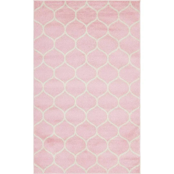 Unique Loom 3151569 7 x 7 ft. Rounded Trellis Frieze Round Rug Light Gray