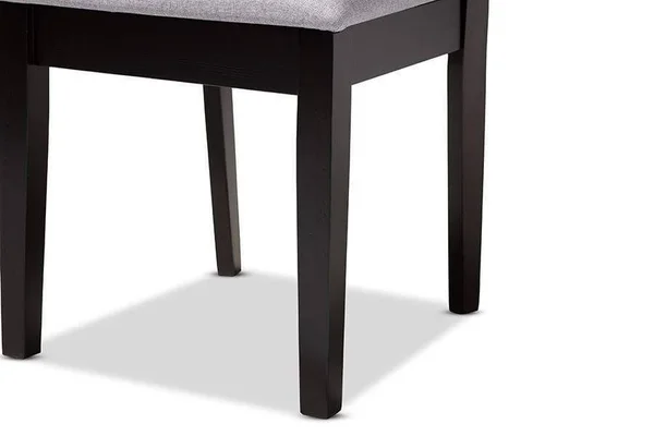 Baxton Studio Caron Gray and Espresso Fabric Dining Chair (Set of 4)