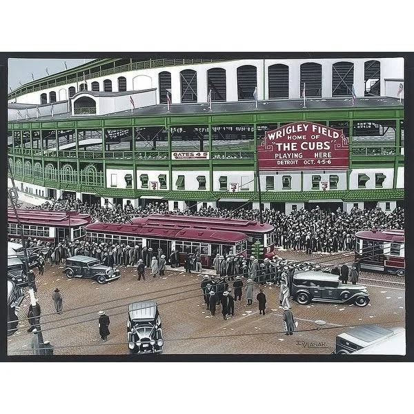 Buy Art for Less Wrigley Field Artwork by Darryl Vlasak Painting Print on Wrapped Canvas Size: 18x22 H x 24x22 W x 1.5x22 D