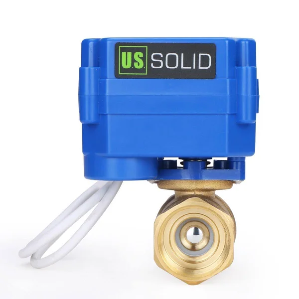 U.S. Solid Motorized Ball Valve- 3/4 Brass Electrical Ball Valve with Standard Port - 9-24 V AC/DC, 2 Wire Auto Return MSV00017
