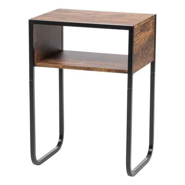 Iris USA - Inc. Brown A-Shape Wood and Metal Side Table