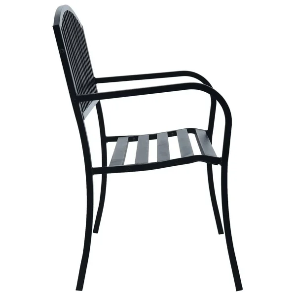 vidaXL Garden Bench 49.2x22 Black Steel