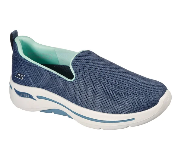 Skechers Women's GOwalk Arch Fit - Grateful Slip-On Walking Shoes - Blue, 5.5