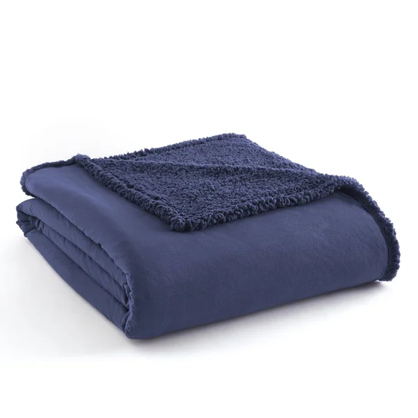 Micro Flannel REVERSE to Sherpa Blanket - Full/Queen, Greystone