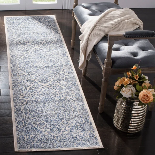 Safavieh 2& x 20& Brentwood BNT832M Navy Light Grey Rug