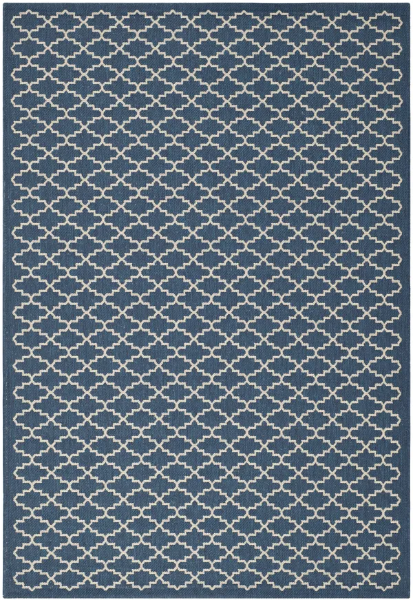 Safavieh Courtyard Navy Indoor Outdoor Rug - 5&3x22 x 7&7x22