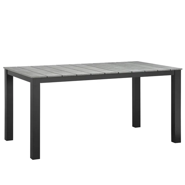 Modway Maine 63x22 Outdoor Patio Dining Table - White/Light Gray