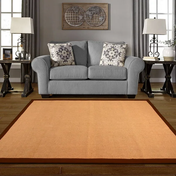 Superior 100-percent Hand Woven - Natural Fiber Classic Jute Area Rug 6x9 Purple Area Rugs