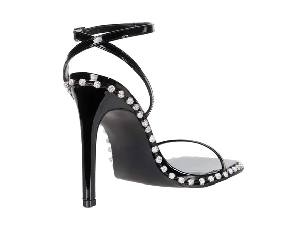 Steve Madden Women's Zelle Rhinestone Studded Heeled Sandals Black Multi (5, Black Multi)