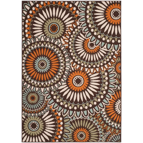 Safavieh Veranda Sissy Indoor/ Outdoor Patio Backyard Rug - 5&3x22 x 5&3x22 Round - Chocolate/Terracotta