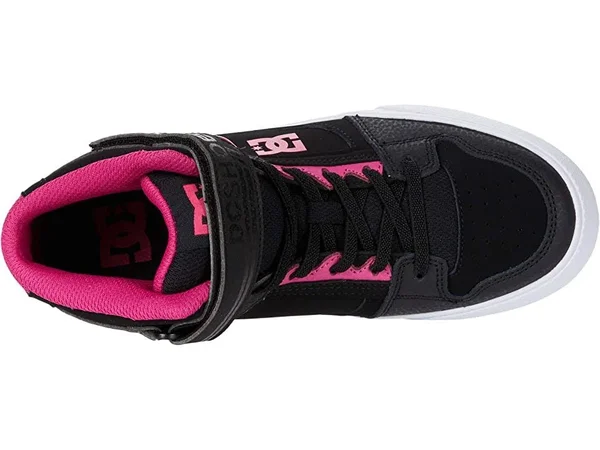 DC Kids& Pure High-Top EV Youth Skate Shoe Size 3-M Black/Pink/Black