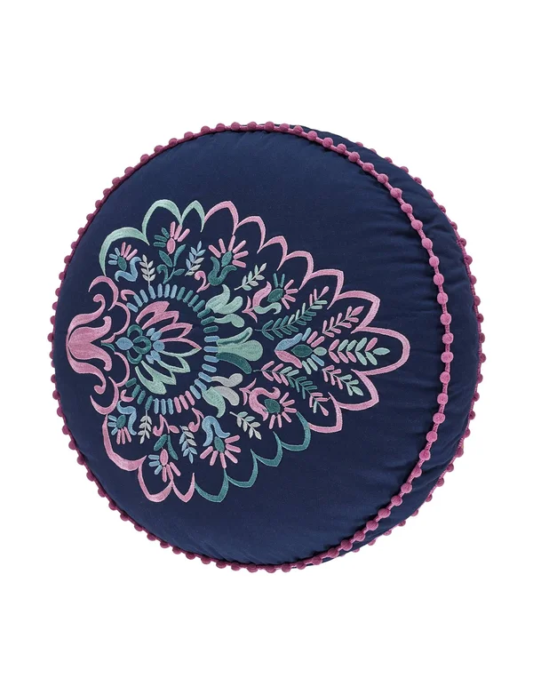 Queen Street Kinsley Round Throw Pillow - Blue