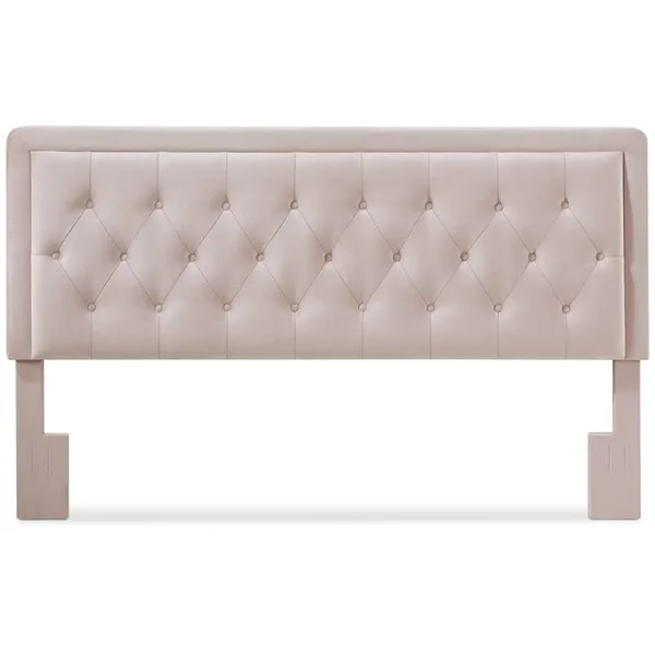 Elle Decor Amery King Tufted Upholstered Headboard in French Mauve