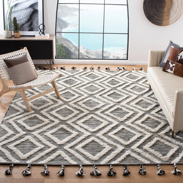 Safavieh Kenya Rug Collection KNY331Z - Black, Ivory - 8& x 10&