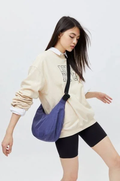 Baggu Medium Crescent Nylon Shoulder Bag in Blue, Women's at Urban Outfitters