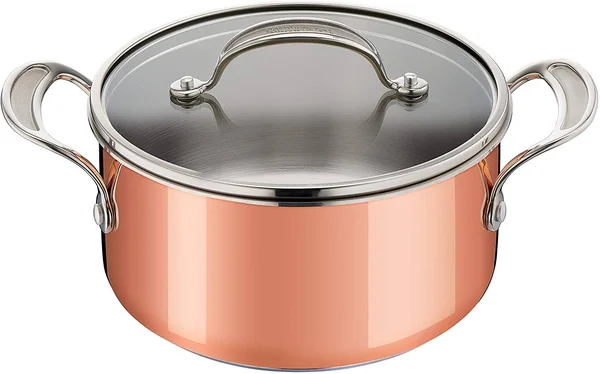 Tefal E4904444 Jamie Oliver Premium Try-Ply Copper Induction Stewpot 20cm, 3.1 Liters
