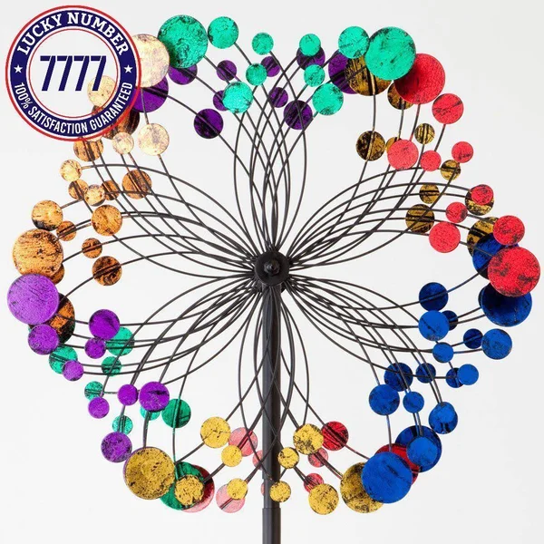 Bits and Pieces - Metallic Kaleidoscope Wind Spinner - Garden D閏or - Weather Safe Finish Makes for Great Addition to Your Garde