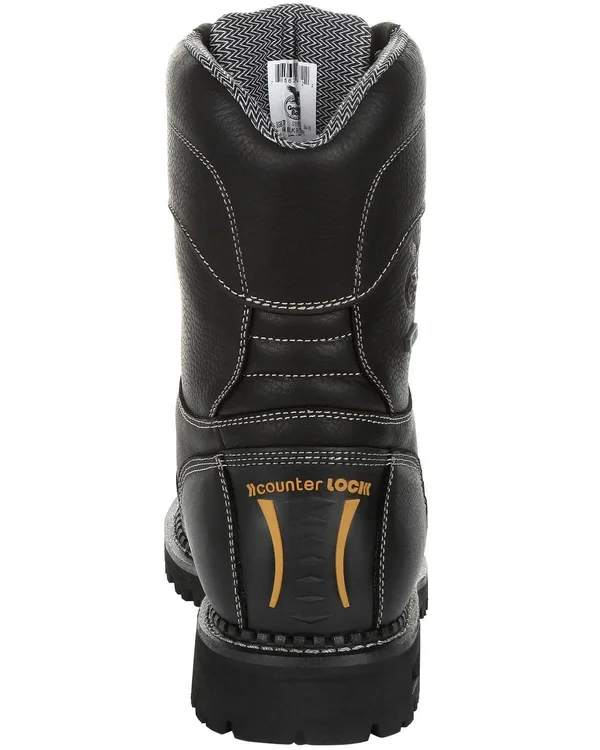 Georgia Boot Men's Amp LT Logger Low Heel Waterproof Work Boot, GB00271, Black