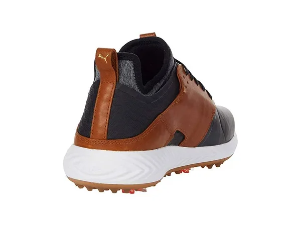 Puma Ignite PWRADAPT Caged Crafted Golf Shoes Black/Leather Brown M 13