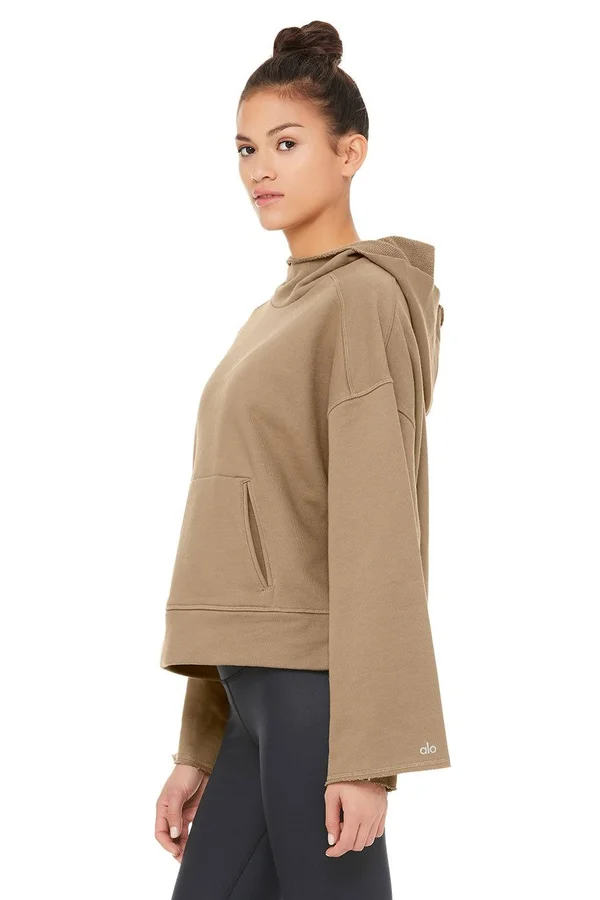 Alo Yoga - Low Key Hoodie in Gravel, Size: XS