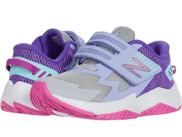 New Balance Kids& Rave Run - Grey/Purple (Size 3 wide)