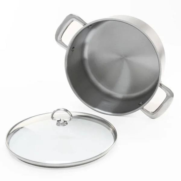 Chantal 6 qt Induction 21 Steel Casserole with Glass Lid New