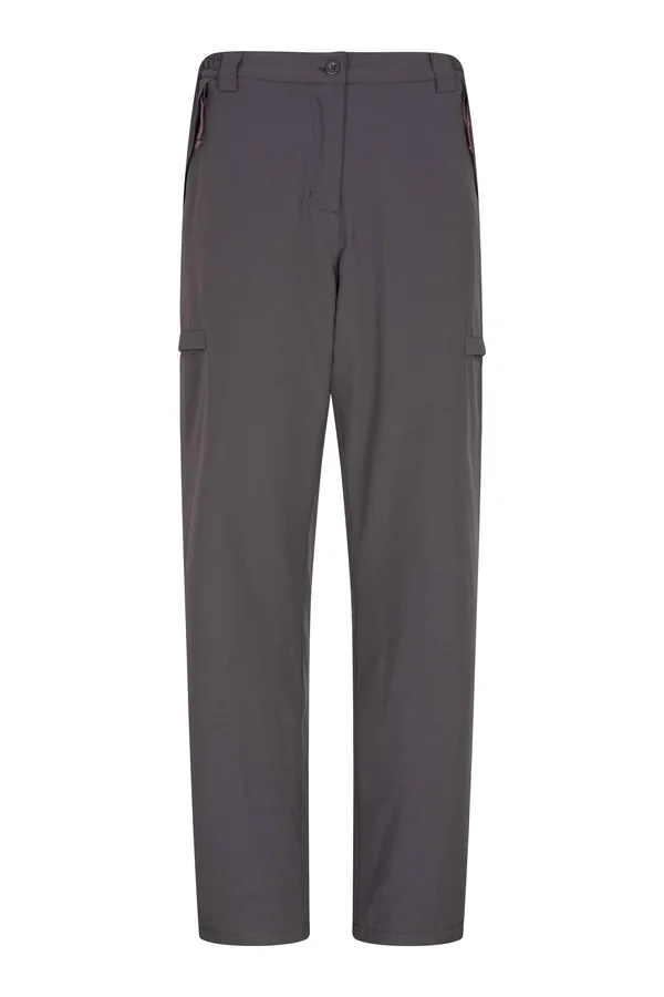 Arctic Fleece Lined Womens Stretch Trousers - Short Length - Grey