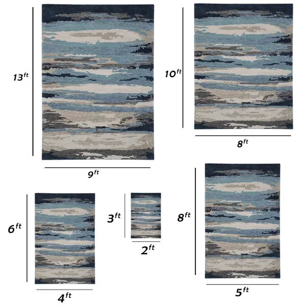 Amer Rugs Abstract ABS-4 Area Rug, 5' x 8' - Blue