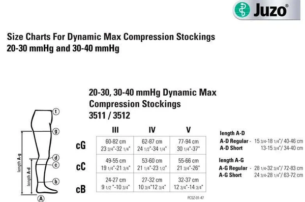 Juzo Dynamic Max Knee High 30-40mmHg - Beige - Size V - 3512MXADFF5SB V