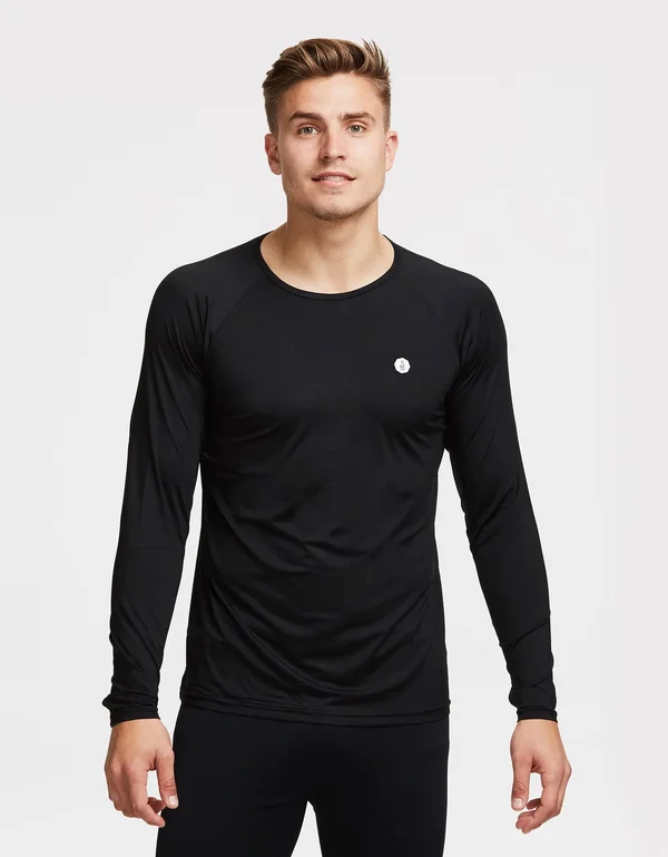 UPF 50+ Long Sleeve Sun Protective Base Layer for Men - Sun Safe Tops Navy
