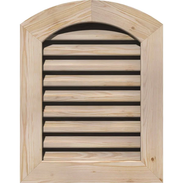 Ekena Millwork 14-in W x 34-in H Arch Top Gable Vent (19-in W x 39-in H Frame Size): Unfinished - Functional, Smooth Pine Gable V