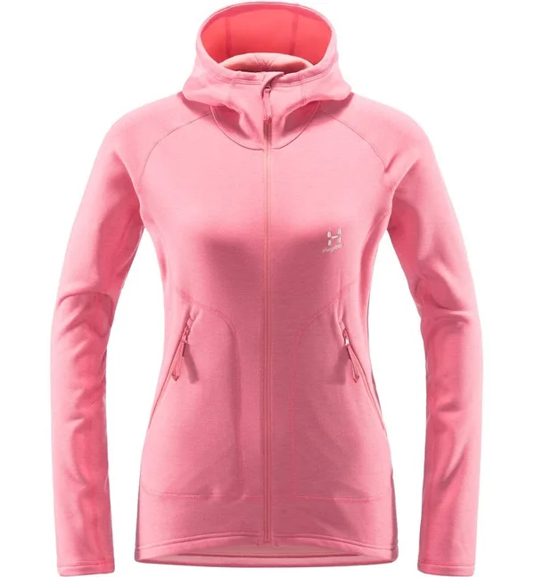 Haglofs Heron Hood pink, Womens Fleece Jacket, Size - Color Tulip Pink