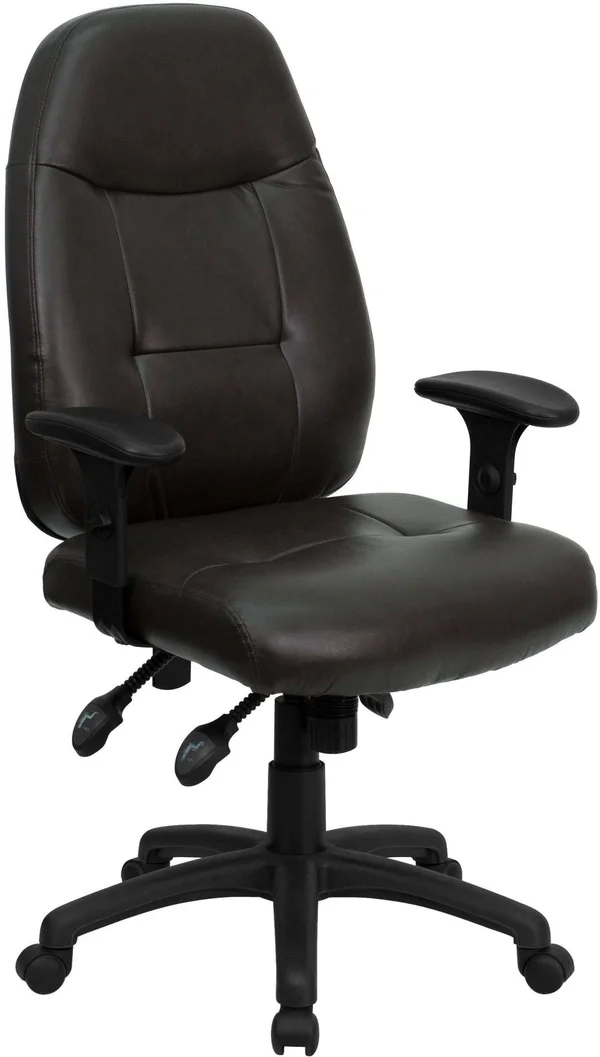 Flash Furniture High Back Espresso Brown Leather Executive Office Chair