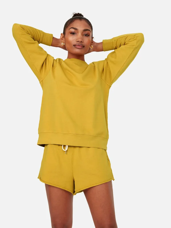 Organic Terry Raglan Sweatshirt Saffron, S