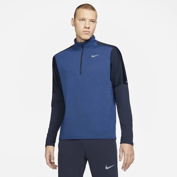 Nike Dri-Fit Men's 1/2-Zip Running Top in Blue - Size: Medium, CU6073-452