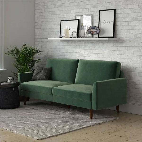 Avenue Greene Jocelyn Coil Futon (Blue - velvet)
