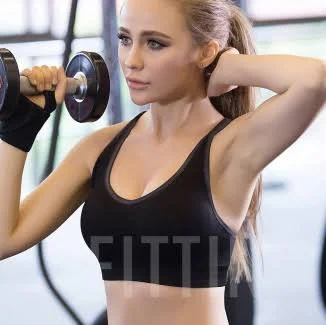 Fittin Womens Padded Sports Bras Wire Free with Removable Pads Grey/black