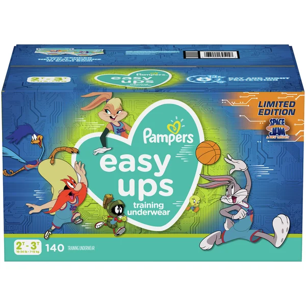 Pampers Easy UPS Training Underwear Space Jam Prints Size 4 2T-3T 140 Count