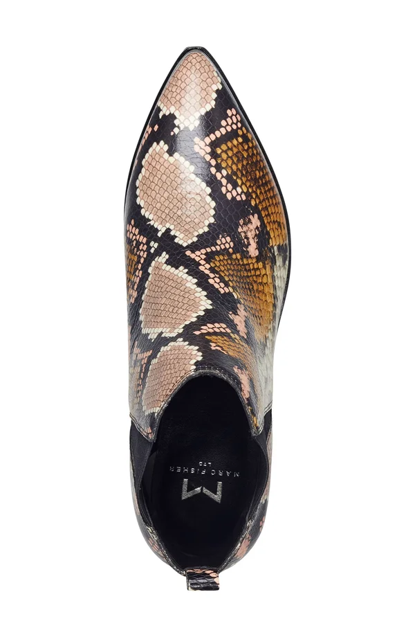 Women's Marc Fisher Ltd Yale Chelsea Boot - Cromie/black Snake Embossed Le, 5 M